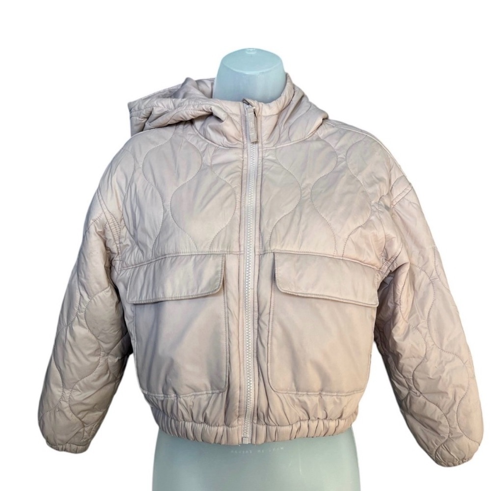 Old Navy Girls Hooded Water-Resistant Lightweight Quilted Jacket Pink